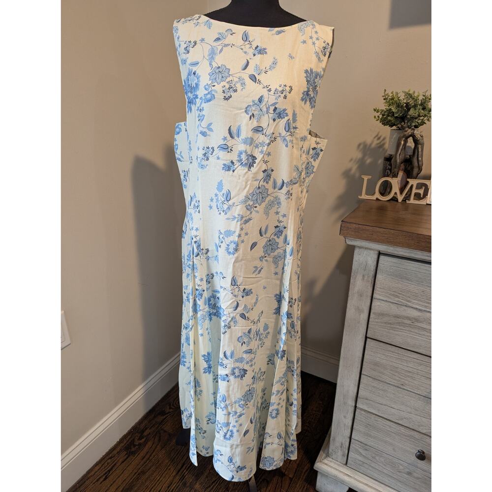 Calypso St. Barth Floral Linen Midi Dress NWT